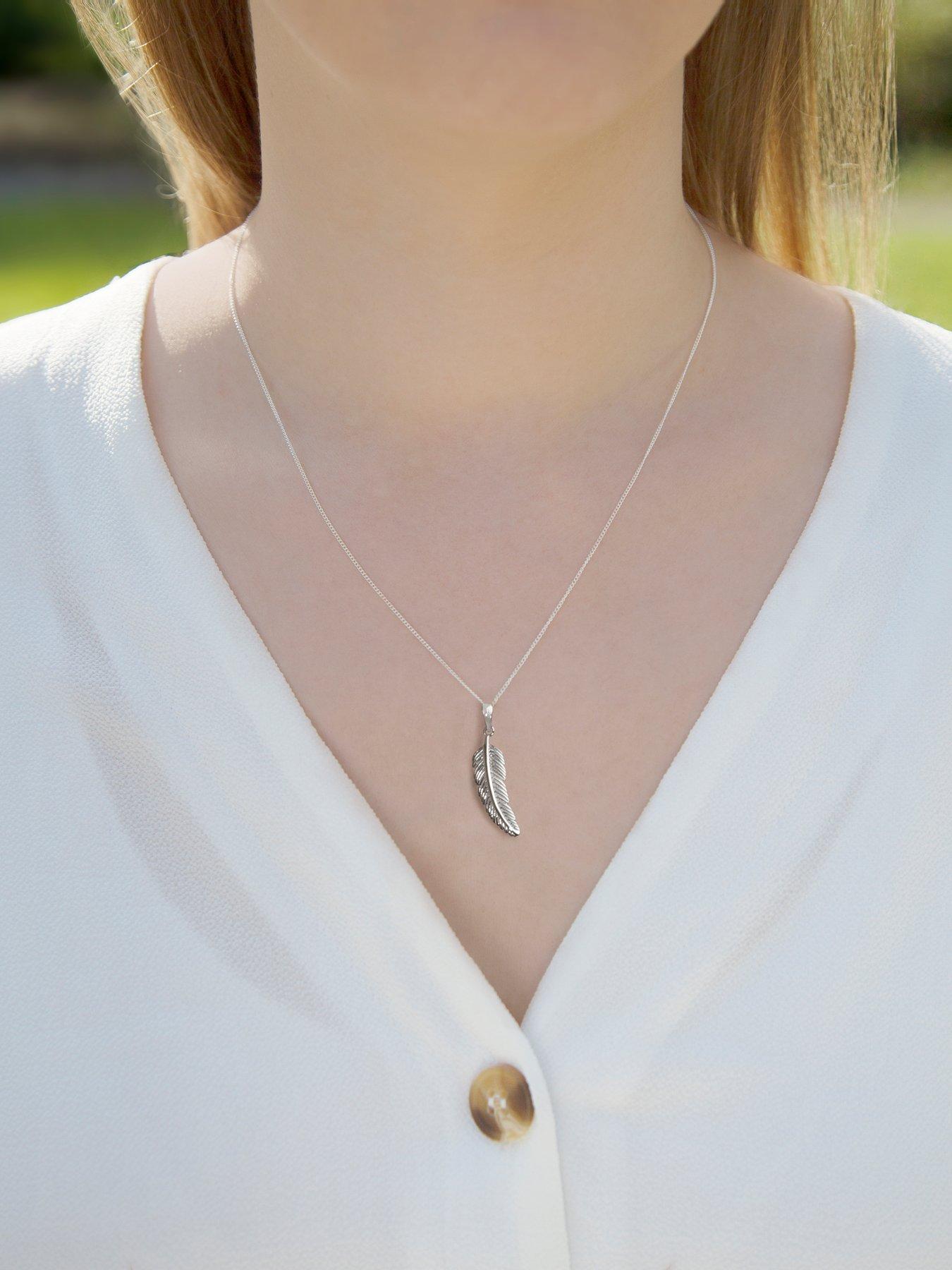 Image 2 of 4 of The Love Collection Sterling Silver Leaf Pendant Necklace