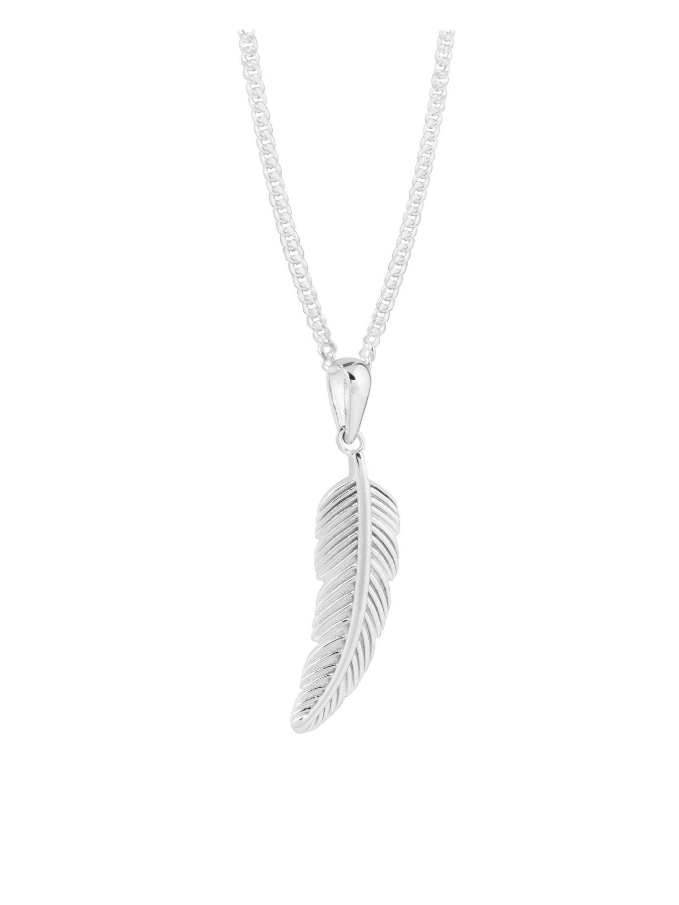 Image 3 of 4 of The Love Collection Sterling Silver Leaf Pendant Necklace