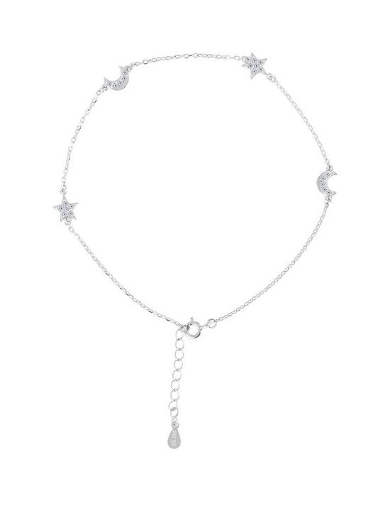 front image of the-love-silver-collection-sterling-silver-cubic-zirconia-moon-amp-star-singlenbspanklet