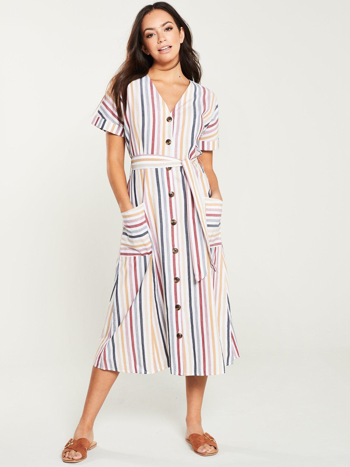 candy stripe midi dress warehouse