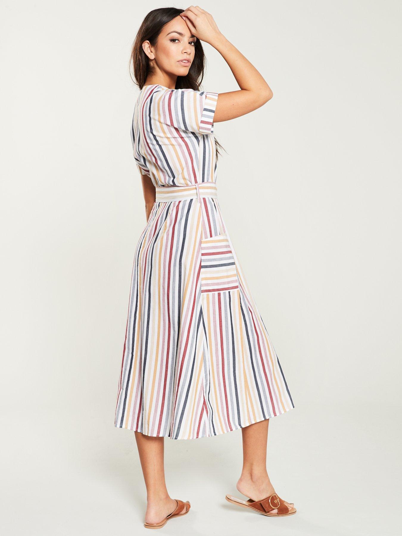 candy stripe midi dress warehouse