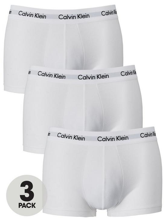 front image of calvin-klein-3-pack-of-low-rise-trunks-white