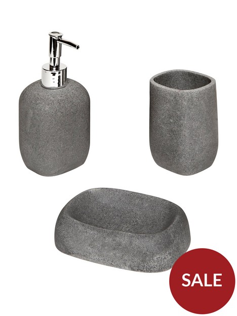 aqualona-grey-stone-3-piece-bathroom-accessory-set