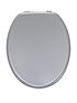  image of aqualona-silver-effect-mdf-toilet-seat