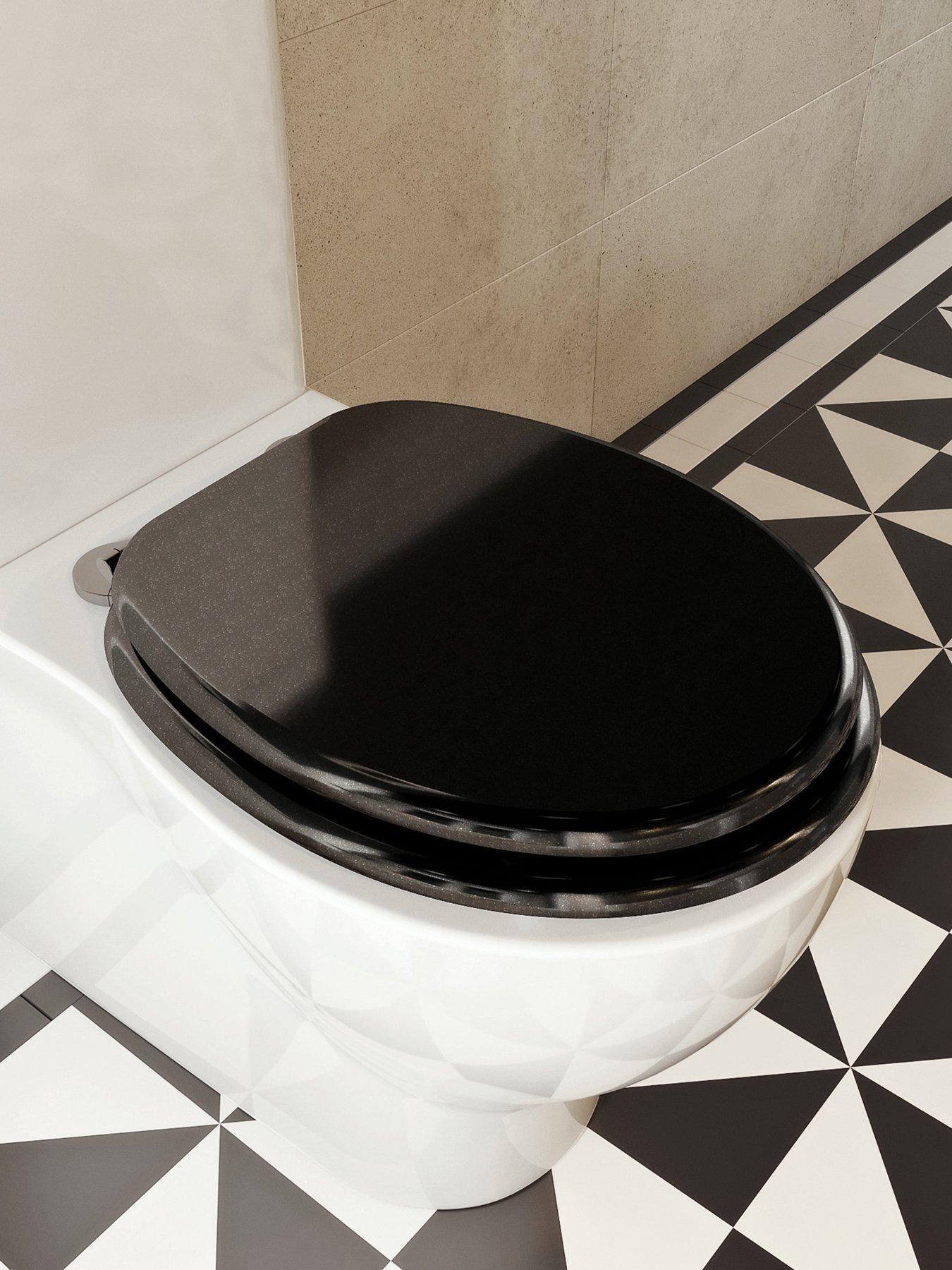 Image 1 of 7 of Croydex Black Flexi-Fix Toilet Seat