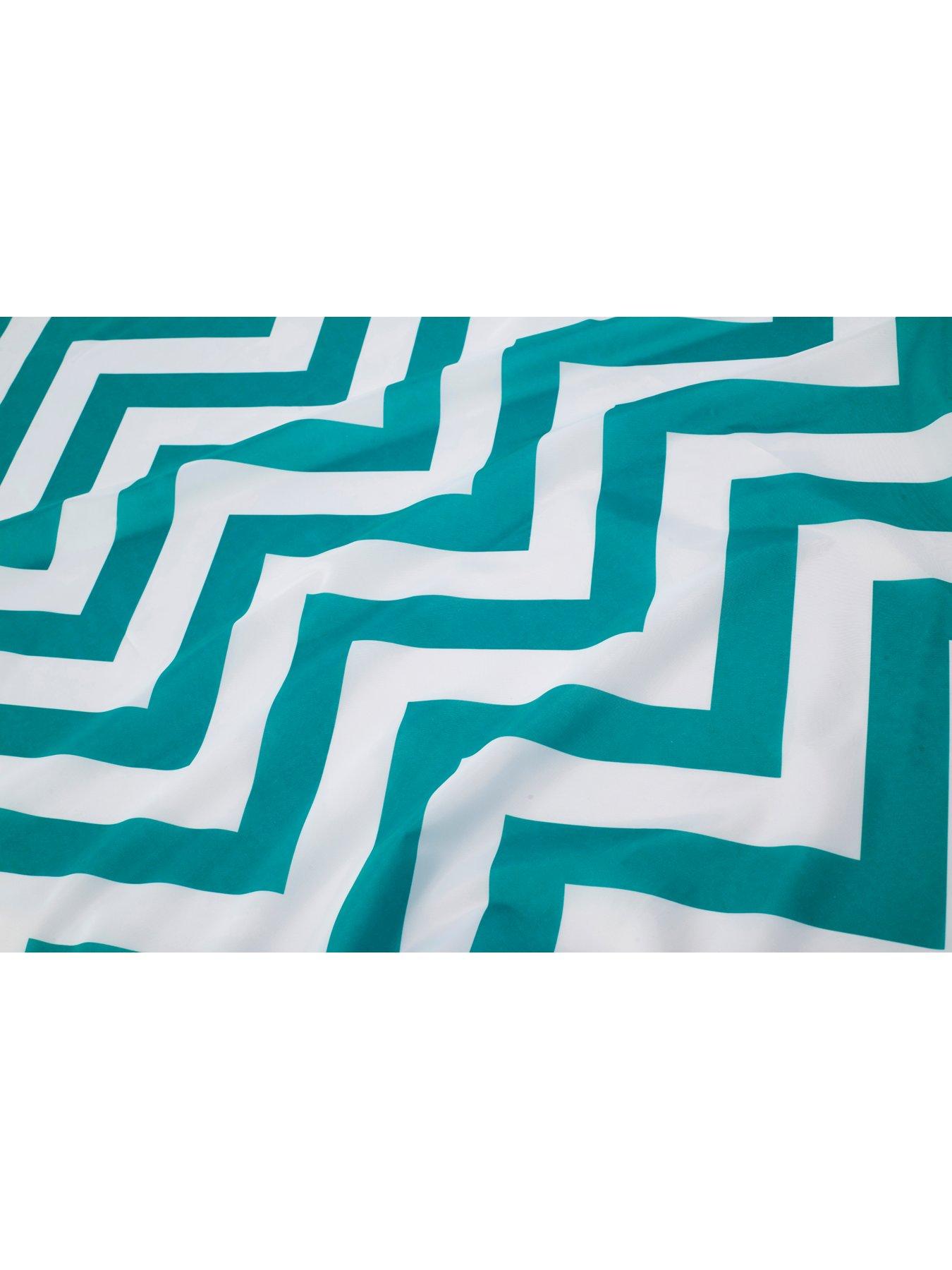  image of croydex-chevron-textile-shower-curtain--nbspaqua