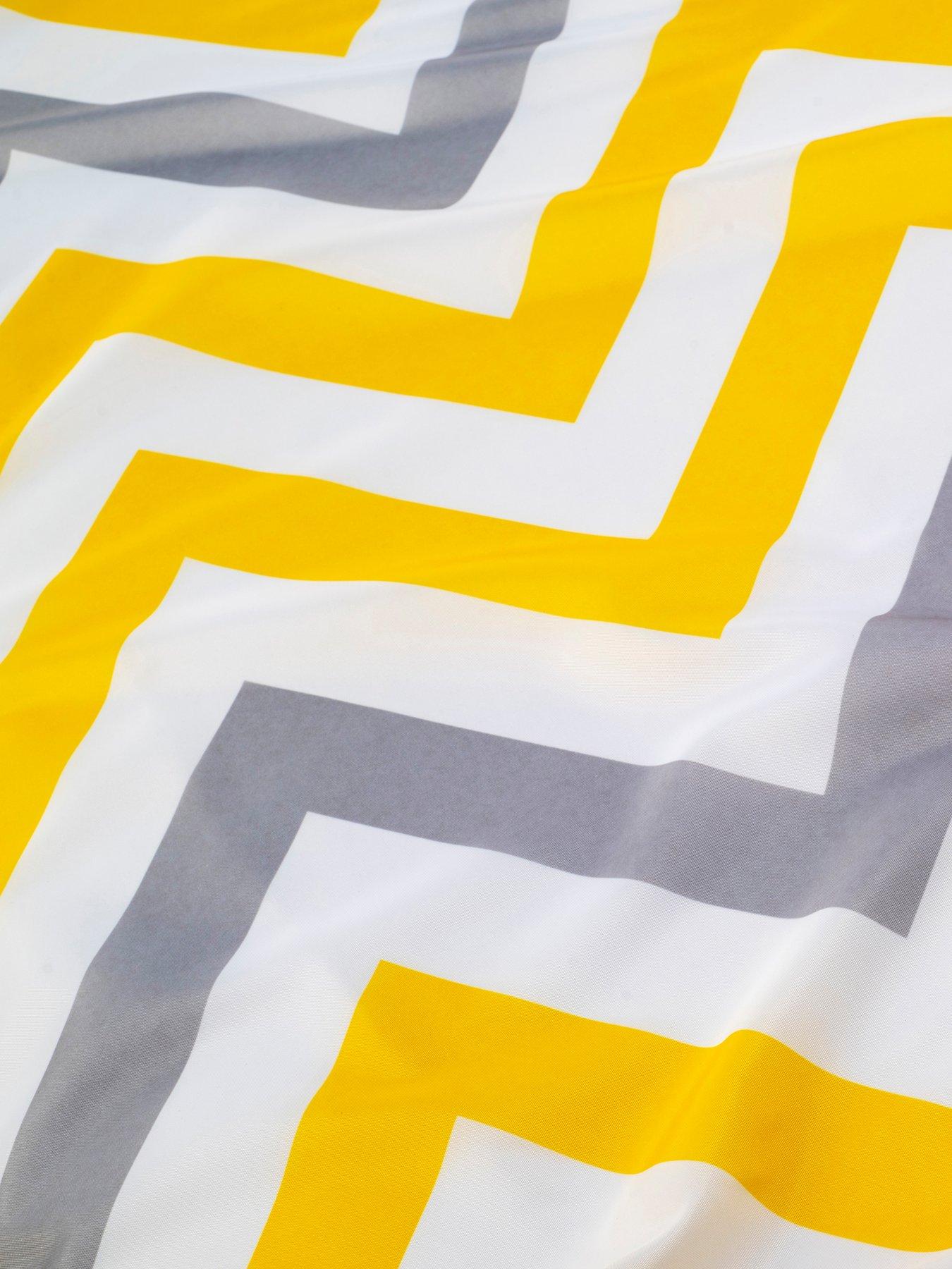 Image 4 of 5 of Croydex Chevron Textile Shower Curtain &ndash; Yellow, Grey and White