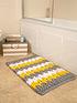  image of croydex-yellow-white-and-grey-patterned-bath-mat