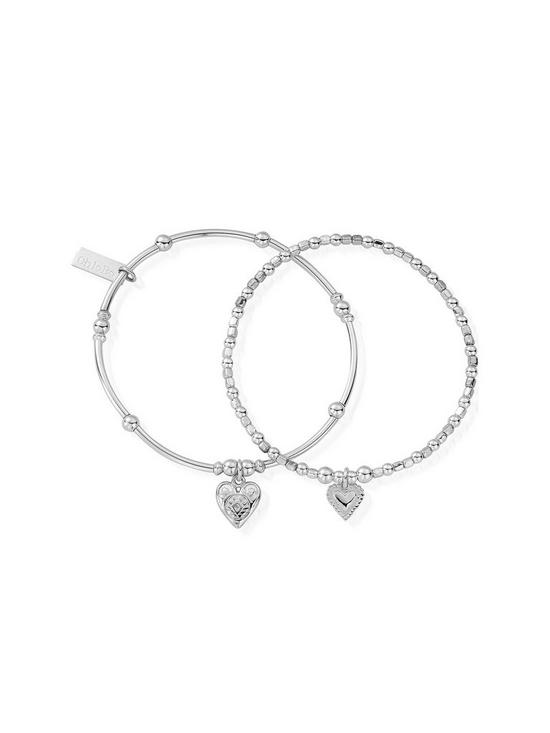front image of chlobo-sterling-silver-compassion-set-of-2-bracelets