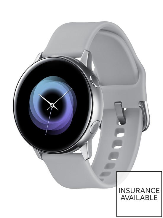 front image of samsung-galaxy-watch-active-silver
