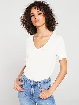 V by Very V By Very The Essential Premium Soft Touch V-Neck T-Shirt - Cream Picture
