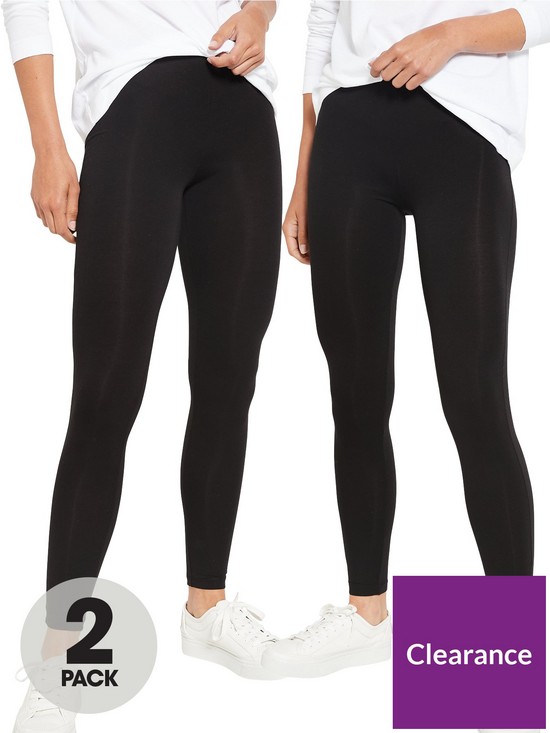 front image of everyday-thenbspessential-tall-2-pack-basic-leggings-black