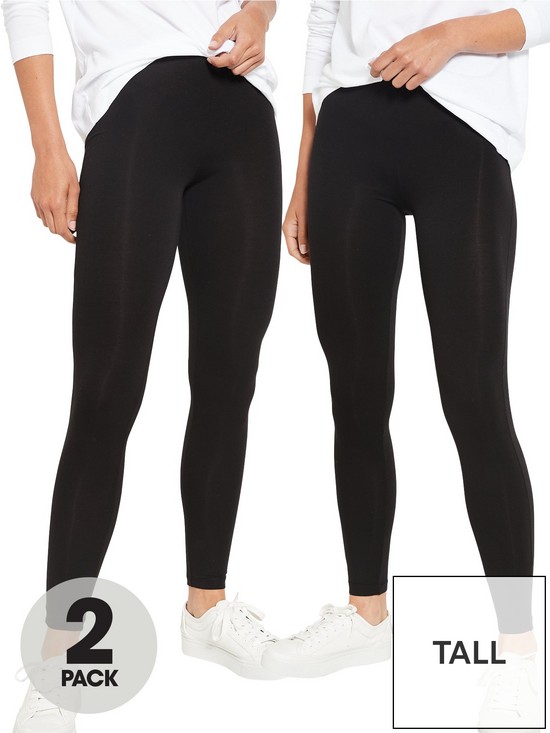 front image of everyday-thenbspessential-tall-2-pack-basic-leggings-black