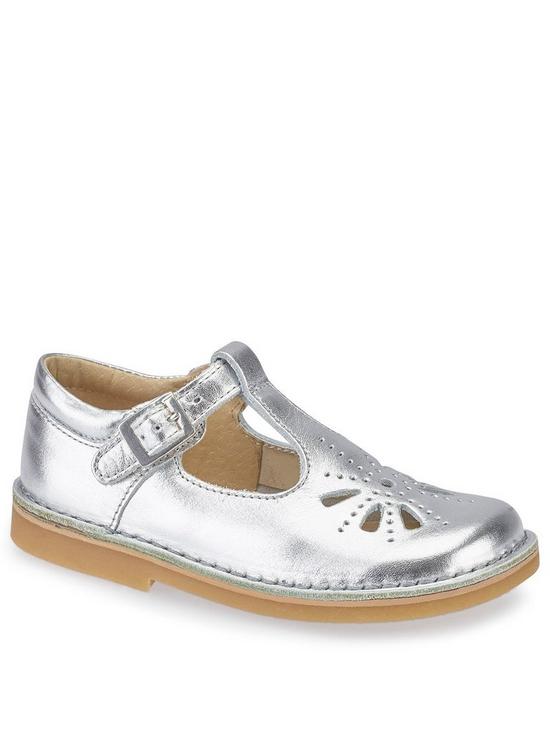 front image of start-rite-girls-lottie-t-bar-shoes-silver