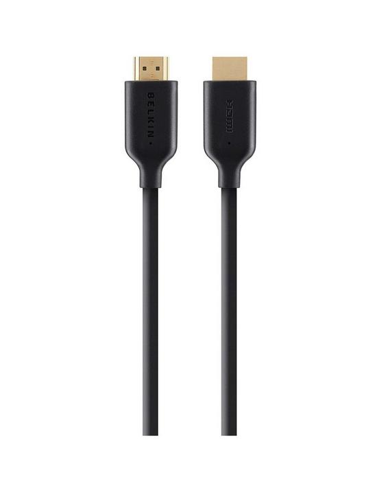 front image of belkin-f3y021bt2m-hdmi-cable-high-speed-with-ethernet-2-metres-gold-connector