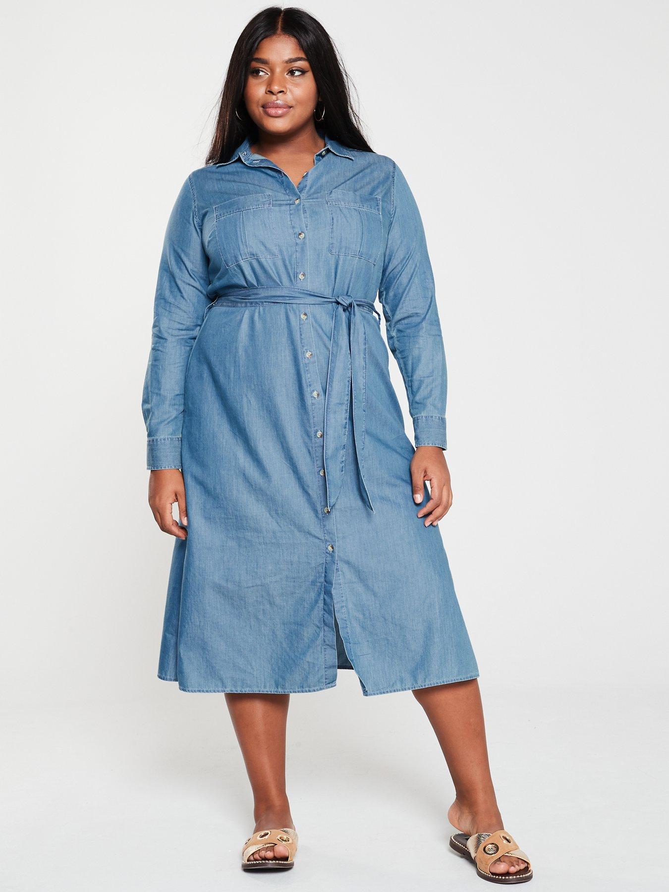 curve denim dress