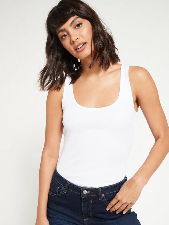 front image of v-by-very-the-essential-rib-vest-top-white