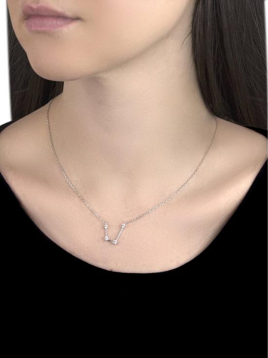 stillFront image of the-love-silver-collection-sterling-silver-cubic-zirconia-personalised-constellation-starsign-necklace