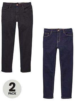 V by Very V By Very Boys 2 Pack Regular Jeans - Blue/Black Picture