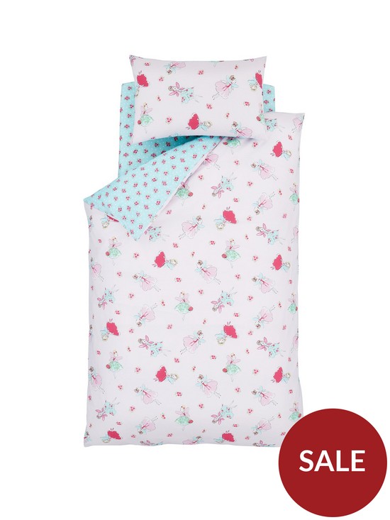 stillFront image of catherine-lansfield-fairies-toddlernbspduvet-cover-and-pillowcase-set-pink