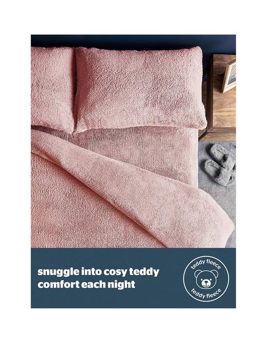 stillFront image of silentnight-teddy-fleece-fitted-sheet-pink