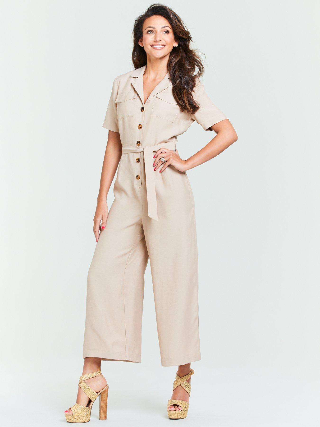 beige culotte jumpsuit