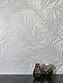  image of arthouse-kiss-foil-palm-leaf-wallpaper-ndash-silver-grey