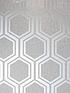  image of arthouse-luxe-hexagon-silver-wallpaper