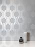  image of arthouse-luxe-hexagon-silver-wallpaper