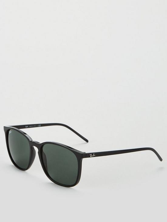 front image of ray-ban-wayfarer-0rb4387-sunglasses-black