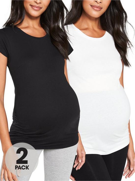 front image of everyday-2-pack-maternity-t-shirtsnbsp--black-white