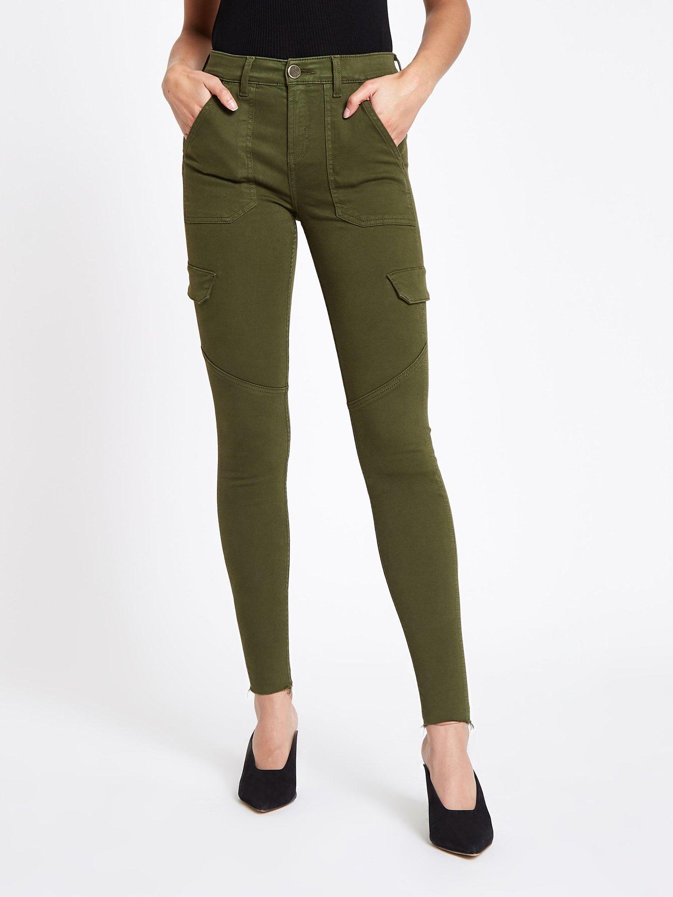 khaki utility skinny jeans