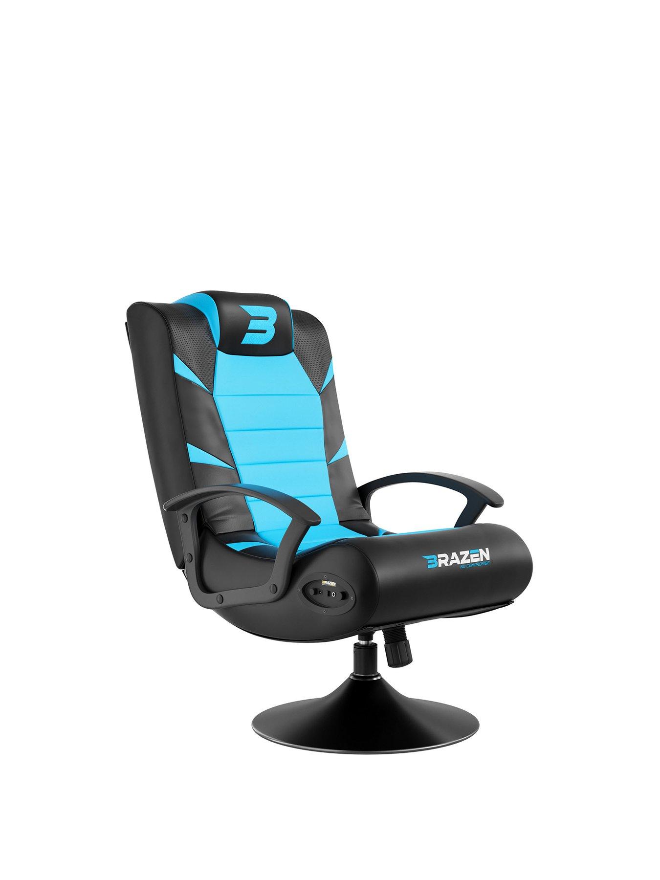 Image 2 of 5 of BraZen Pride 2.1 Bluetooth Gaming Chair - Black and Blue