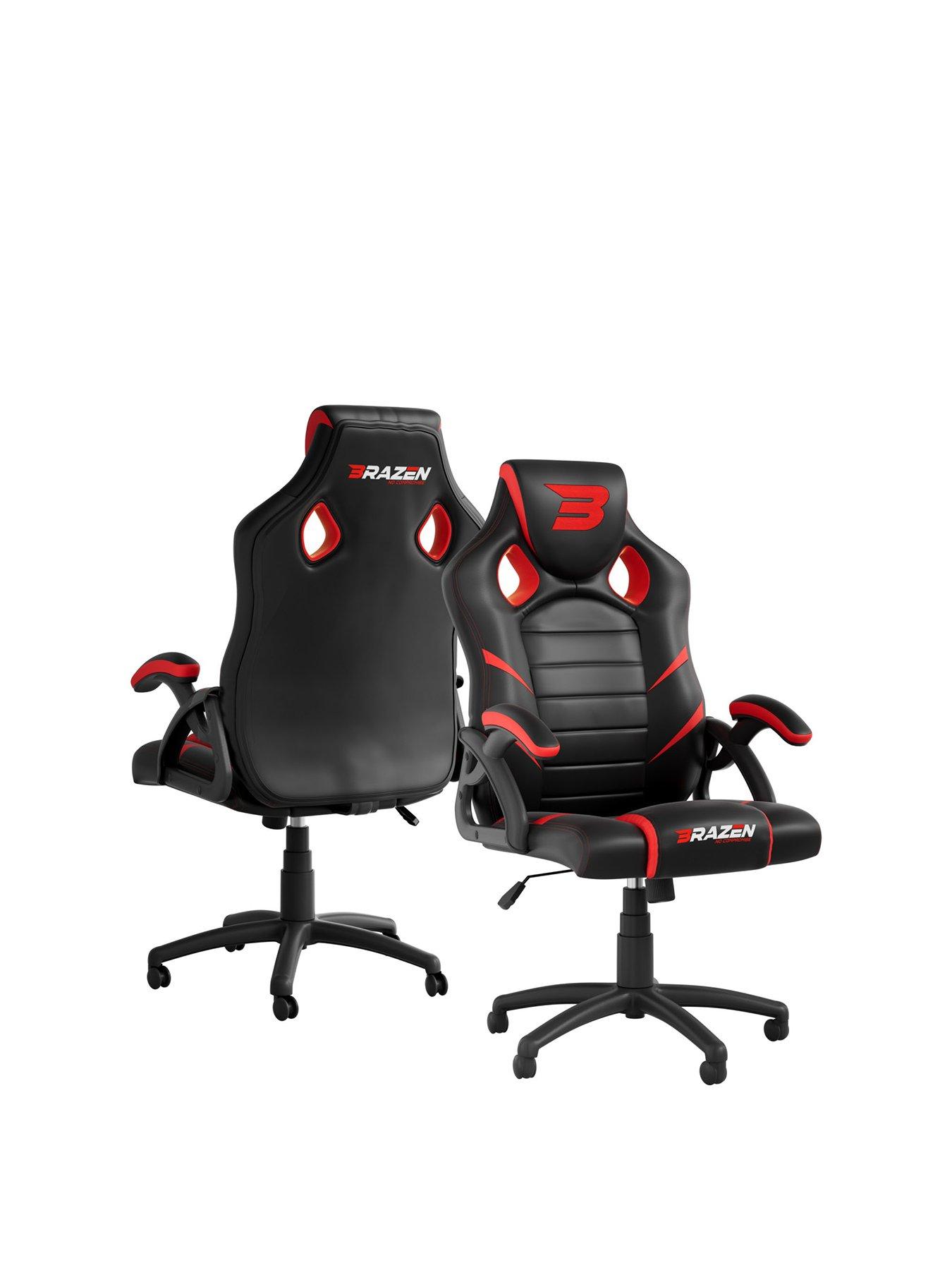 BraZen Puma PC Gaming Chair - Black and Red