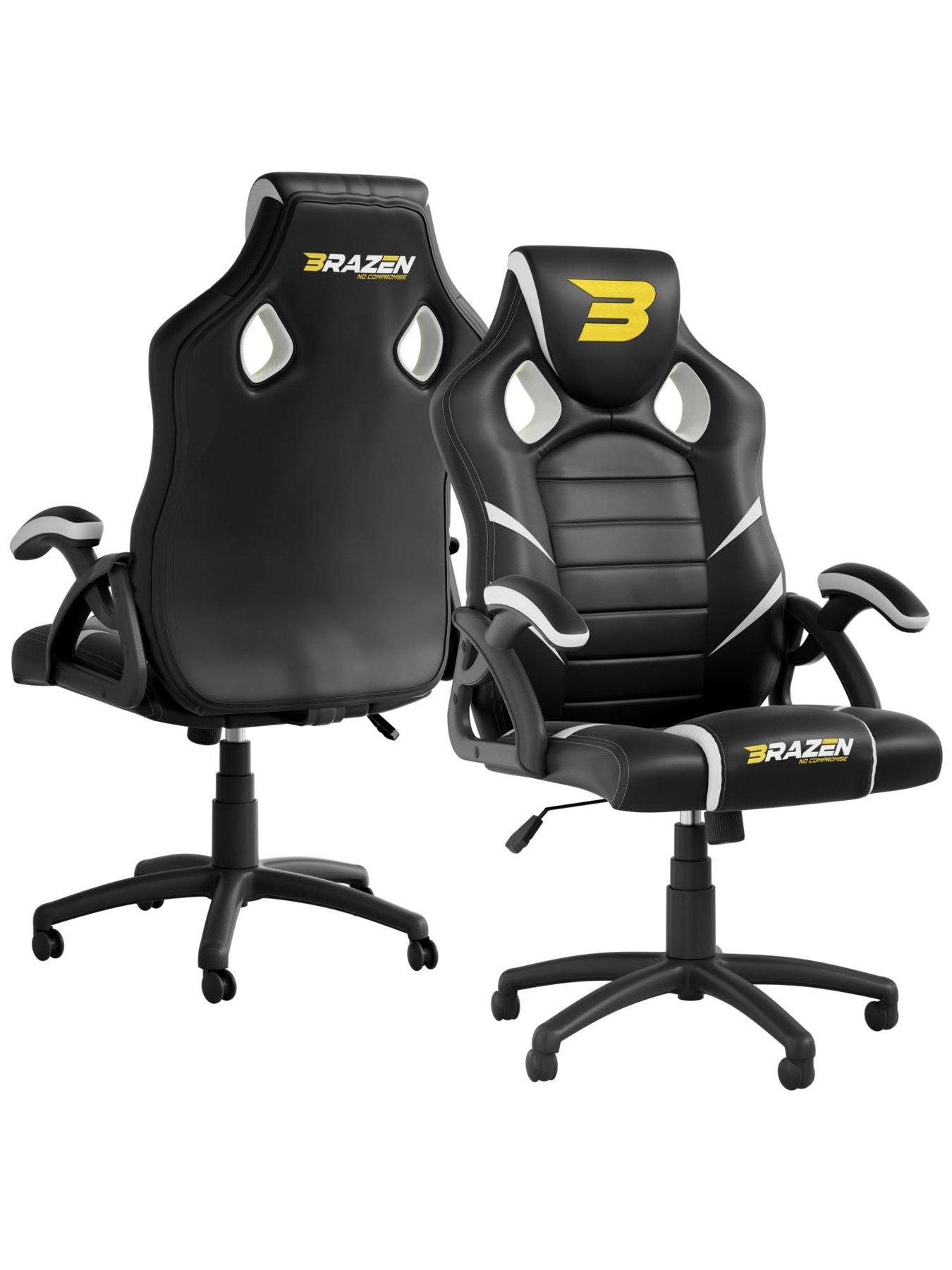 Image 1 of 5 of BraZen Puma PC Gaming Chair - Black and White