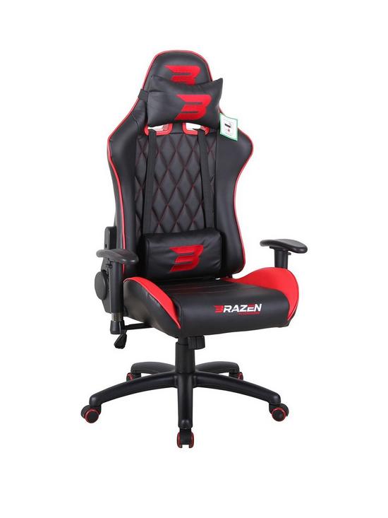 front image of brazen-phantom-elite-pc-racing-gaming-chair-black-and-red