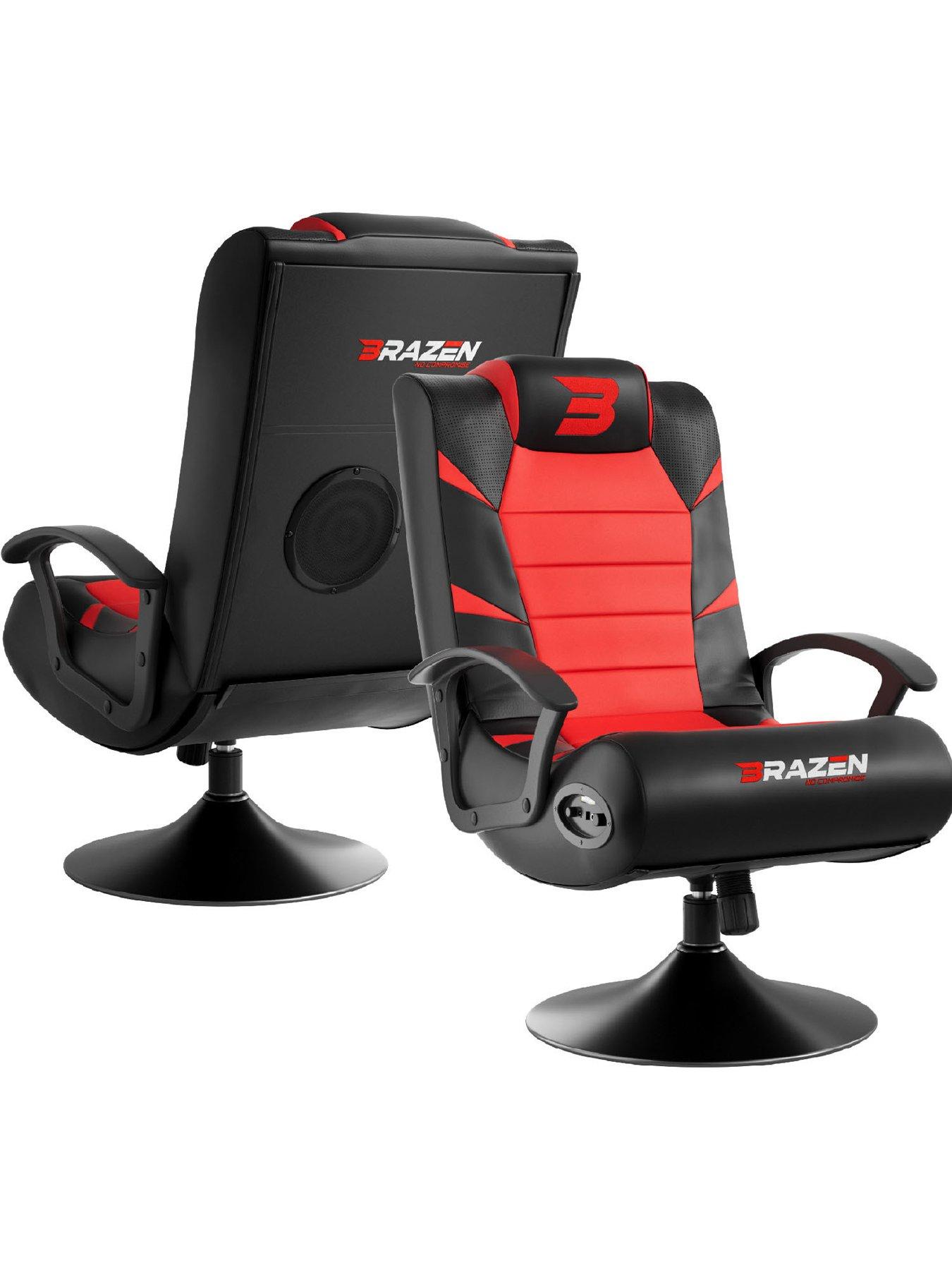 Image 1 of 5 of BraZen Pride 2.1 Bluetooth Gaming Chair - Black and Red