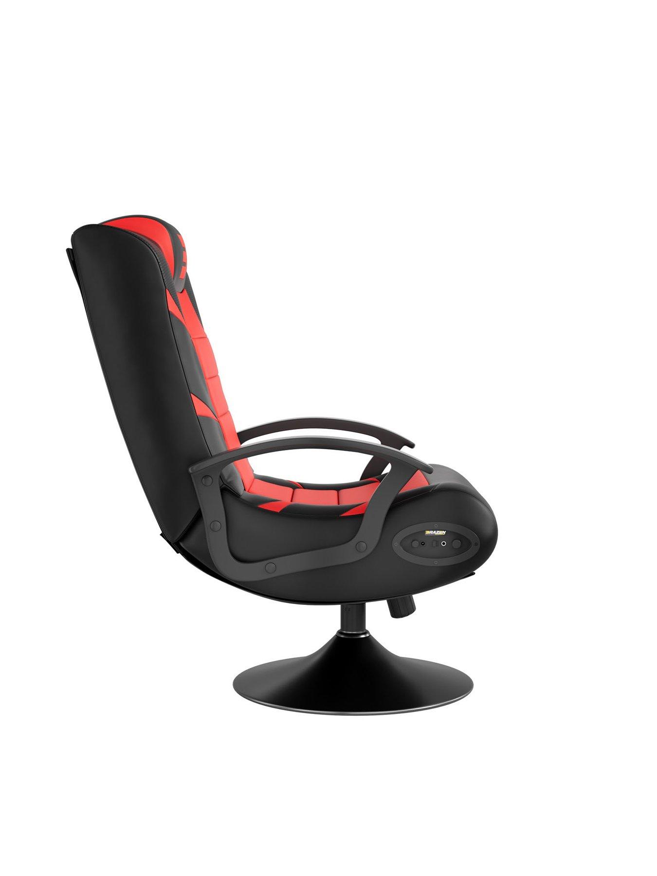 Image 2 of 5 of BraZen Pride 2.1 Bluetooth Gaming Chair - Black and Red