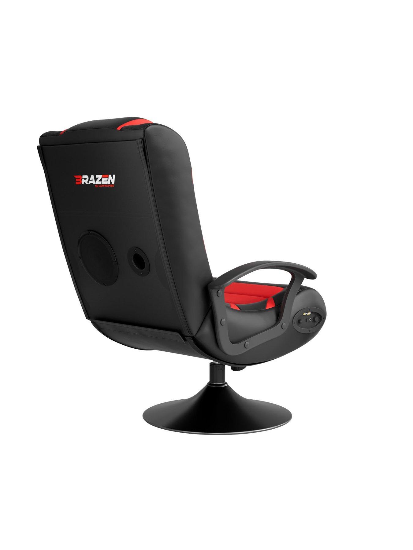 Image 3 of 5 of BraZen Pride 2.1 Bluetooth Gaming Chair - Black and Red