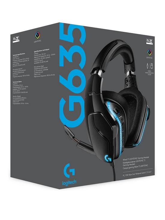 front image of logitech-g635-wired-71-lightsync-gaming-headset
