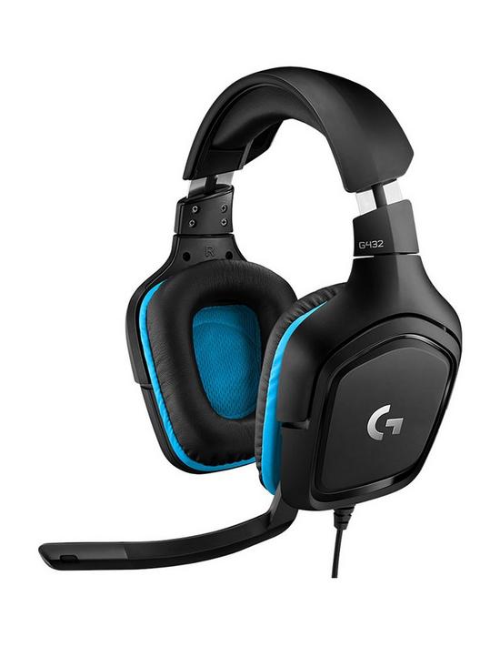 front image of logitech-g432-gaming-headset