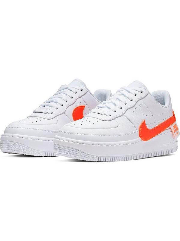 nike white & orange air force 1 jester trainers nike white & orange air force 1 jester trainers