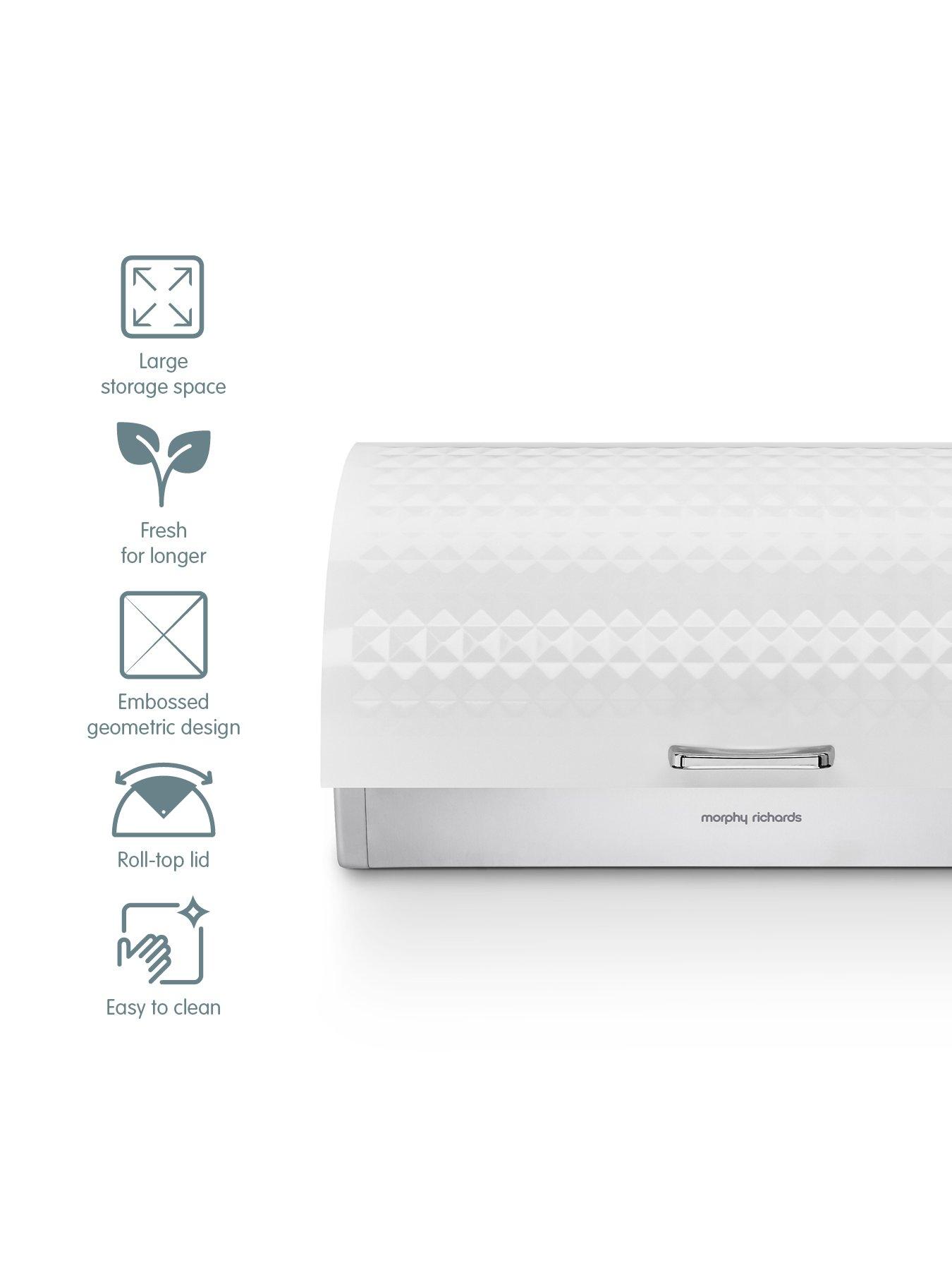 Morphy Richards Dimensions Roll Top Bread Bin White