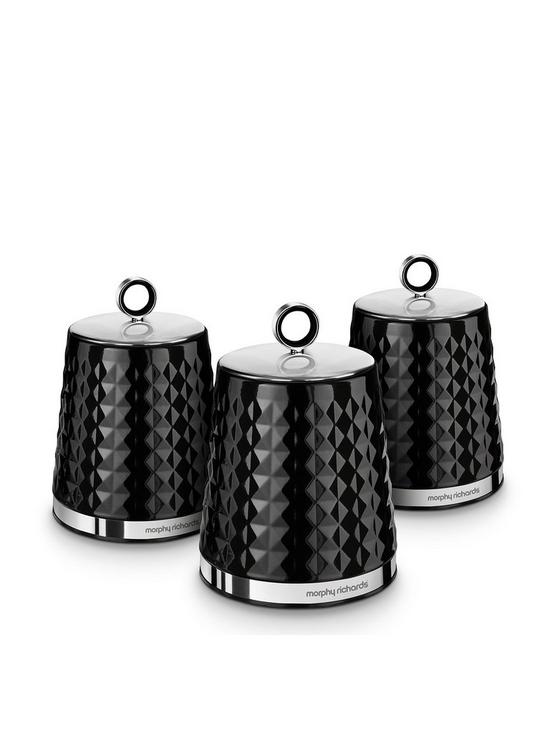front image of morphy-richards-dimensions-set-of-three-storage-canisters-ndash-black