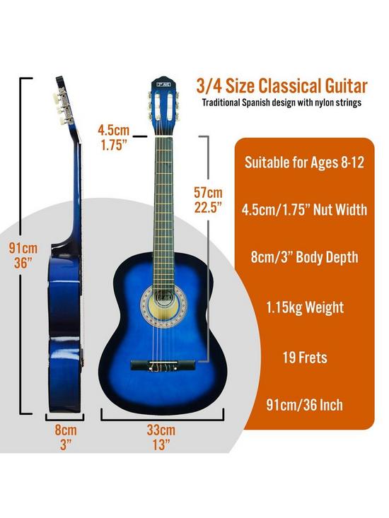 stillFront image of 3rd-avenue-34-size-classical-guitar-pack-blueburst-with-free-online-music-lessons