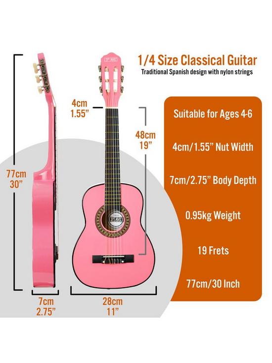 stillFront image of 3rd-avenue-14-size-classical-guitar-pack-pink-with-free-online-music-lessons