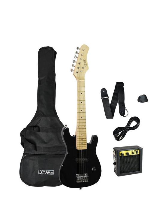 front image of 3rd-avenue-junior-electric-guitar-pack-black-with-free-online-music-lessons