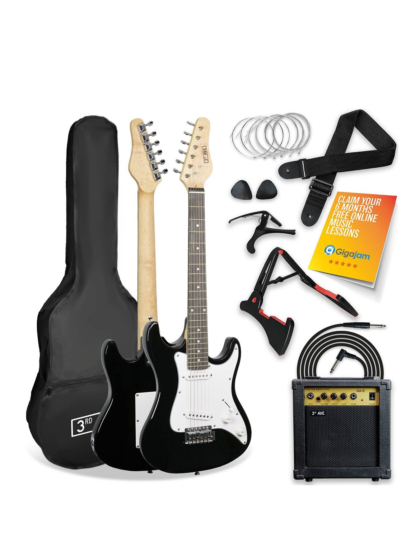 3/4 Size Electric Guitar Ultimate Kit with 10W Amp - 6 Months FREE Lessons  - White