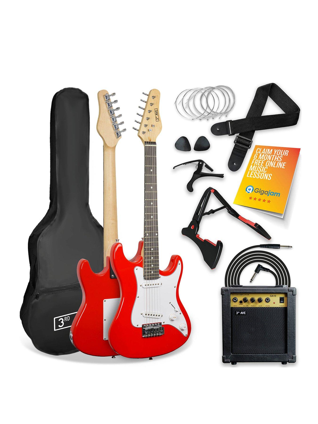 undefined 3/4 Size Electric Guitar Ultimate Kit with 10W Amp - 6 Months FREE Lessons - Red