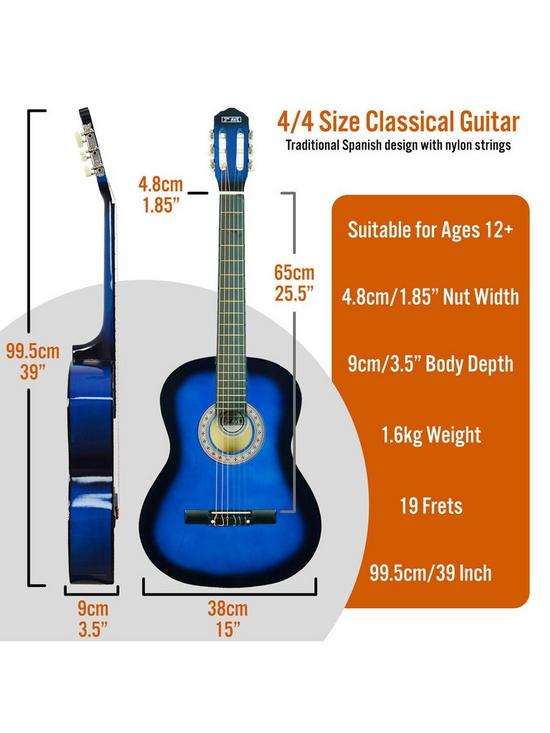 stillFront image of 3rd-avenue-full-size-classical-guitar-pack-blueburst-with-free-online-music-lessons